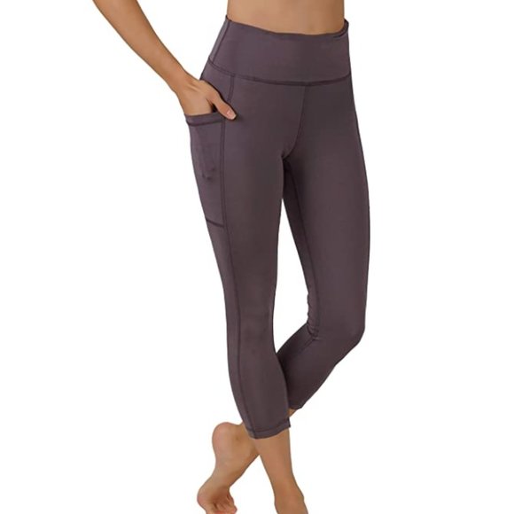 Pants - Yoga Pants Capri Leggings Both Sides Pockets
